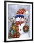 Snowman with Wreath-William Vanderdasson-Framed Giclee Print