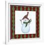 Snowman Zig Zag Square I-Gina Ritter-Framed Art Print