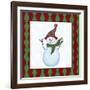 Snowman Zig Zag Square I-Gina Ritter-Framed Art Print