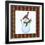 Snowman Zig Zag Square I-Gina Ritter-Framed Art Print