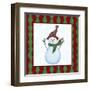 Snowman Zig Zag Square I-Gina Ritter-Framed Art Print