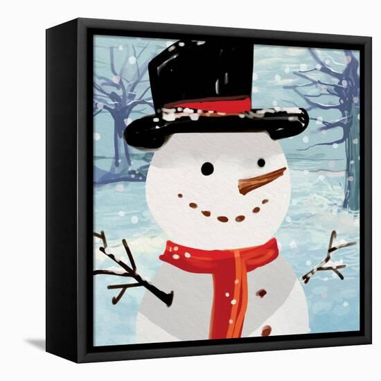 Snowman-Kim Allen-Framed Stretched Canvas