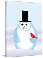 Snowman-Marie Sansone-Stretched Canvas