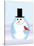 Snowman-Marie Sansone-Stretched Canvas