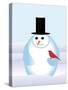 Snowman-Marie Sansone-Stretched Canvas