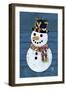 Snowman-Design Turnpike-Framed Giclee Print