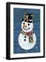Snowman-Design Turnpike-Framed Giclee Print