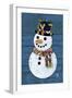 Snowman-Design Turnpike-Framed Giclee Print