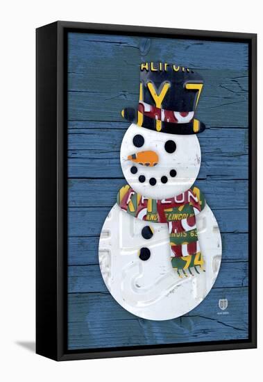 Snowman-Design Turnpike-Framed Stretched Canvas