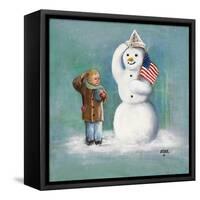 Snowman-Dianne Dengel-Framed Stretched Canvas