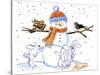 Snowman-Jennifer Zsolt-Stretched Canvas