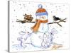 Snowman-Jennifer Zsolt-Stretched Canvas