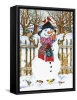 Snowman-Wendy Edelson-Framed Stretched Canvas