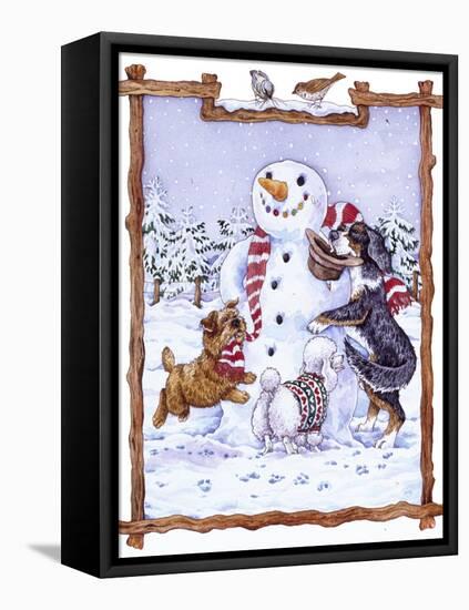 Snowman-Wendy Edelson-Framed Stretched Canvas