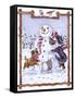 Snowman-Wendy Edelson-Framed Stretched Canvas