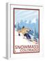 Snowmass, Colorado - Downhill Skier-Lantern Press-Framed Art Print
