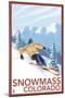 Snowmass, Colorado - Downhill Skier-Lantern Press-Mounted Art Print