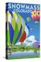 Snowmass, Colorado - Hot Air Balloons-Lantern Press-Stretched Canvas