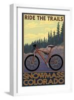 Snowmass, Colorado - Mountain Bike-Lantern Press-Framed Art Print