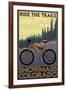 Snowmass, Colorado - Mountain Bike-Lantern Press-Framed Art Print