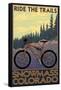 Snowmass, Colorado - Mountain Bike-Lantern Press-Framed Stretched Canvas