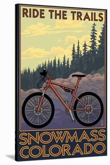 Snowmass, Colorado - Mountain Bike-Lantern Press-Stretched Canvas