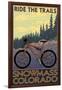 Snowmass, Colorado - Mountain Bike-Lantern Press-Framed Art Print