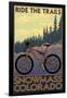 Snowmass, Colorado - Mountain Bike-Lantern Press-Framed Art Print