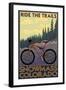 Snowmass, Colorado - Mountain Bike-Lantern Press-Framed Art Print