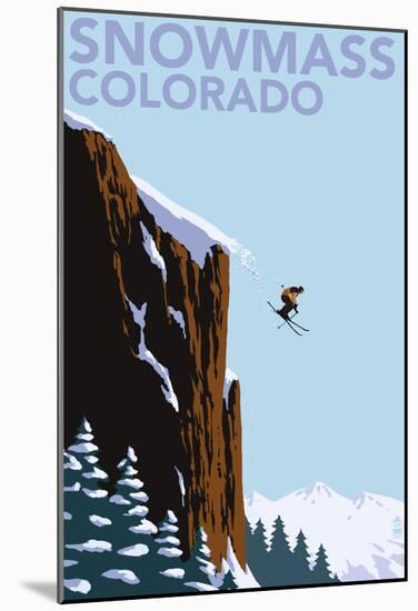 Snowmass, Colorado - Skier Jumping-null-Mounted Poster