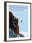 Snowmass, Colorado - Skier Jumping-Lantern Press-Framed Art Print
