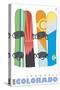 Snowmass, Colorado, Snowboards in the Snow-Lantern Press-Stretched Canvas