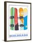 Snowmass, Colorado, Snowboards in the Snow-Lantern Press-Framed Art Print