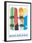 Snowmass, Colorado, Snowboards in the Snow-Lantern Press-Framed Art Print