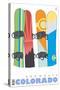 Snowmass, Colorado, Snowboards in the Snow-Lantern Press-Stretched Canvas