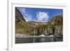 Snowmelt Waterfall in Hercules Bay, South Georgia, Polar Regions-Michael Nolan-Framed Photographic Print