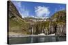 Snowmelt Waterfall in Hercules Bay, South Georgia, Polar Regions-Michael Nolan-Stretched Canvas