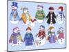 Snowmen 5-Kimura Designs-Mounted Giclee Print