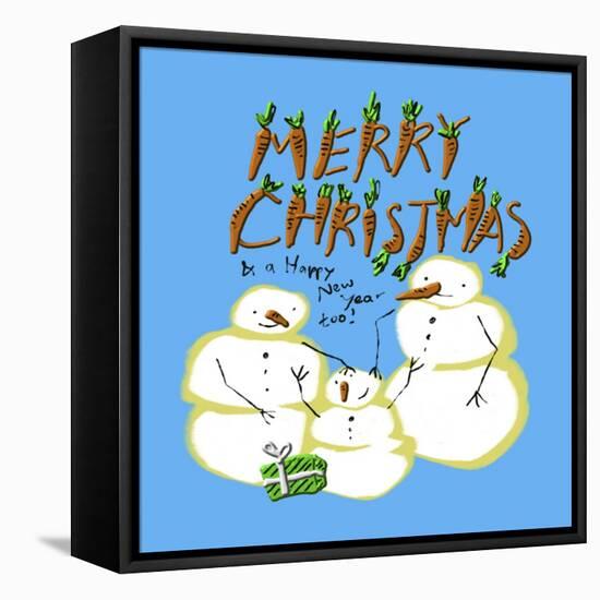 Snowmen Family Christmas-Cherie Roe Dirksen-Framed Stretched Canvas