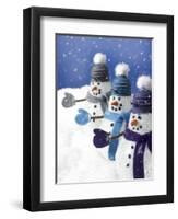 Snowmen in a Row-Gaetano-Framed Photographic Print