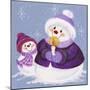 Snowmen in Purple with Candle-Beverly Johnston-Mounted Giclee Print