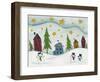 Snowmen in Town-Beverly Johnston-Framed Giclee Print