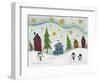 Snowmen in Town-Beverly Johnston-Framed Giclee Print