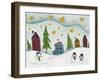 Snowmen in Town-Beverly Johnston-Framed Giclee Print