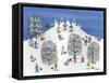 Snowmen on Pine Hill-Gordon Barker-Framed Stretched Canvas