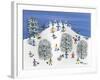 Snowmen on Pine Hill-Gordon Barker-Framed Giclee Print