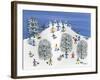 Snowmen on Pine Hill-Gordon Barker-Framed Giclee Print
