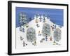 Snowmen on Pine Hill-Gordon Barker-Framed Giclee Print