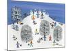 Snowmen on Pine Hill-Gordon Barker-Mounted Giclee Print