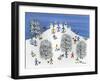 Snowmen on Pine Hill-Gordon Barker-Framed Giclee Print